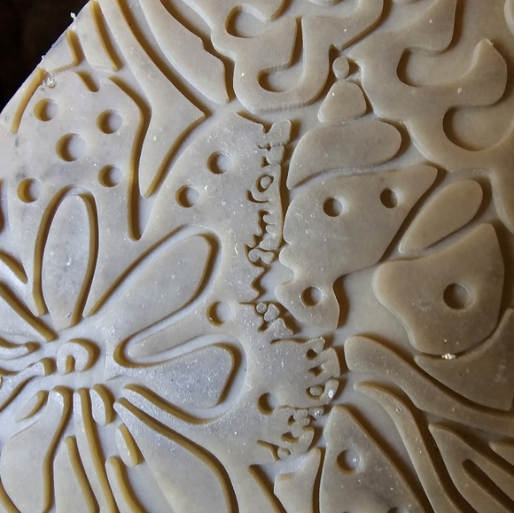 Size 40 Gold Button Cream & Taupe Flowered Shootie - Picture 7 of 16